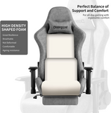 Darkecho Gaming Chair Office Chair with Footrest Massage Vintage Leather Ergonomic Computer Chair Racing Desk Chair Reclining Adjustable High Back Gamer Chair with Headrest and Lumbar Support Grey