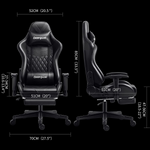 Darkecho Gaming Chair Office Chair with Footrest Massage Racing Computer Ergonomic Chair Leather Reclining Desk Chair Adjustable Armrest High Back Gamer Chair with Headrest and Lumbar Support Black